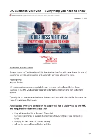 Visiting for Business? Get Clarity on the UK Business Visit Visa