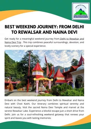 Best Weekend Journey From Delhi to Rewalsar and Naina Devi
