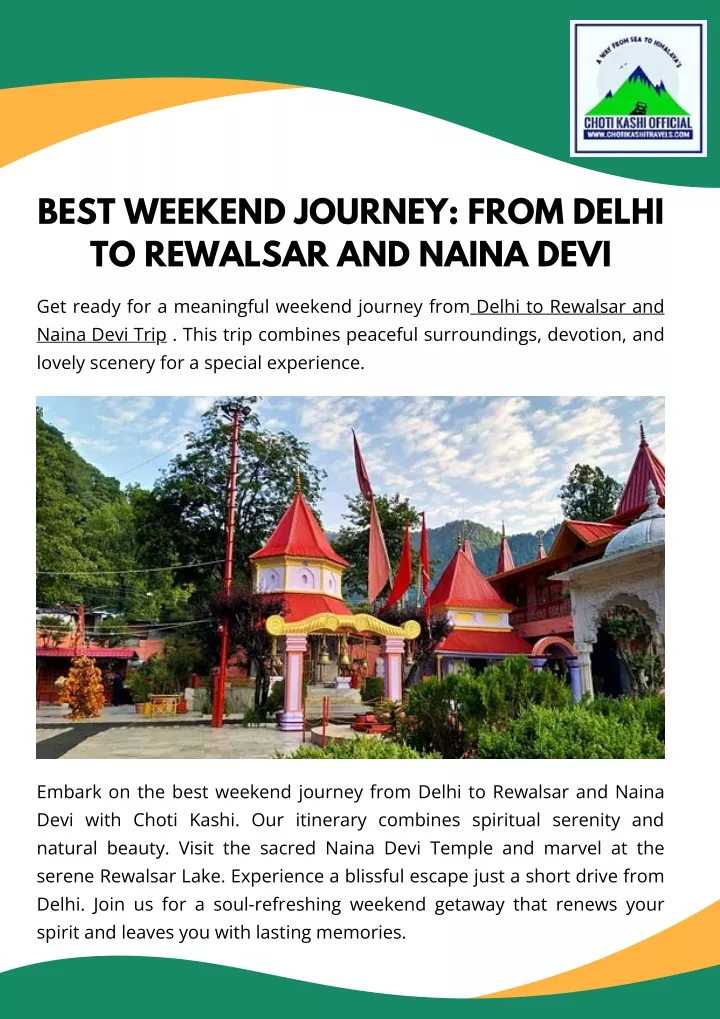 best weekend journey from delhi to rewalsar