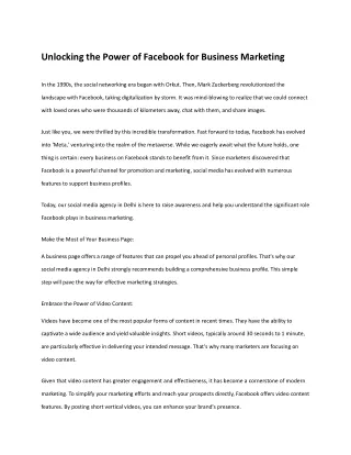 Unlocking the Power of Facebook for Business Marketing (1)