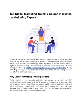 Top Digital Marketing Training Course in Mumbai by Marketing Experts