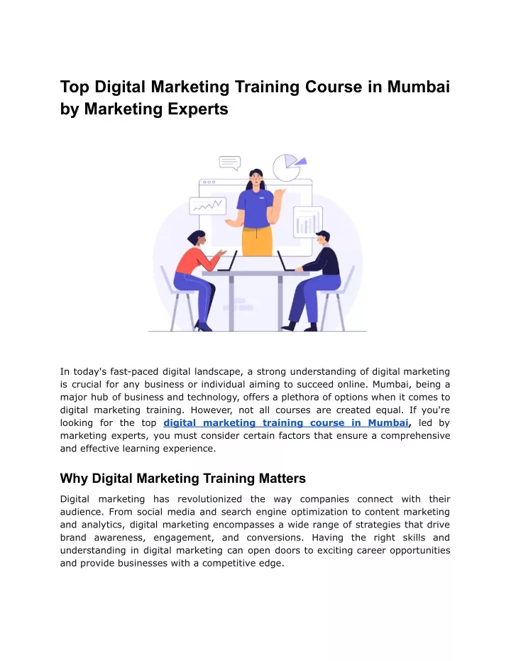 top digital marketing training course in mumbai