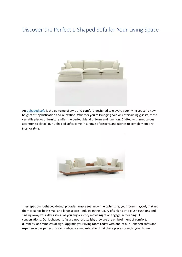 discover the perfect l shaped sofa for your