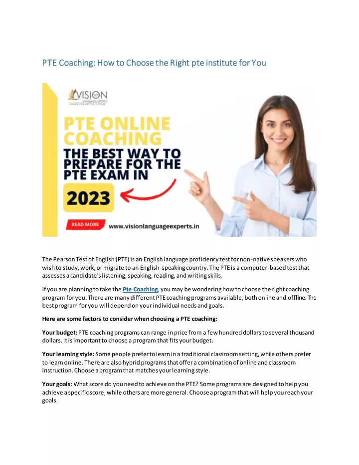 pte coaching how to choose the right pte coaching