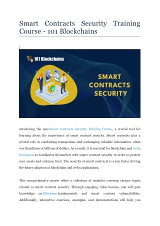 smart contracts security training course