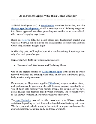 ai in fitness apps why it s a game changer
