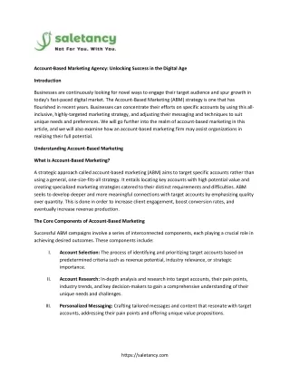 account based marketing agency unlocking success