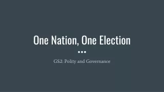 one nation one election