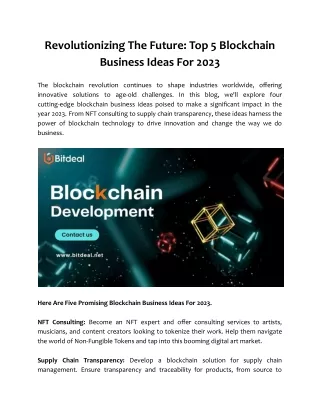 revolutionizing the future top 5 blockchain
