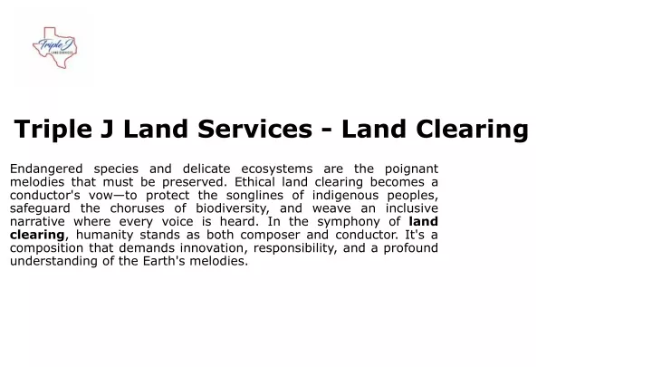 triple j land services land clearing