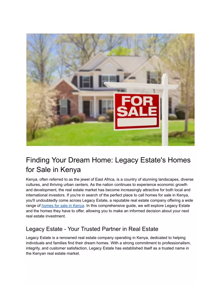 finding your dream home legacy estate s homes