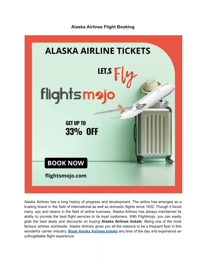 PPT Alaska Airlines Flight Booking PowerPoint Presentation, free