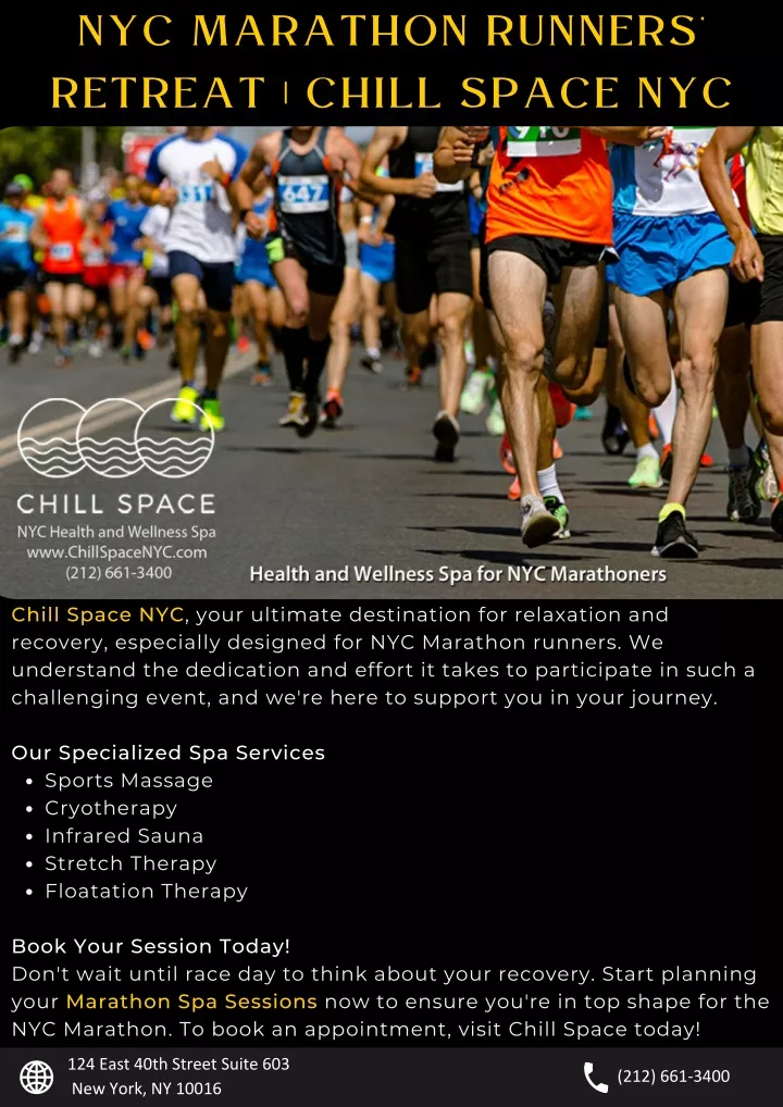 nyc marathon runners retreat chill space nyc