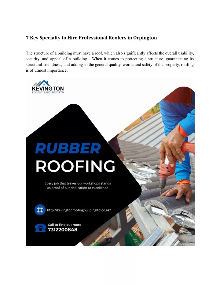 7 key specialty to hire professional roofers