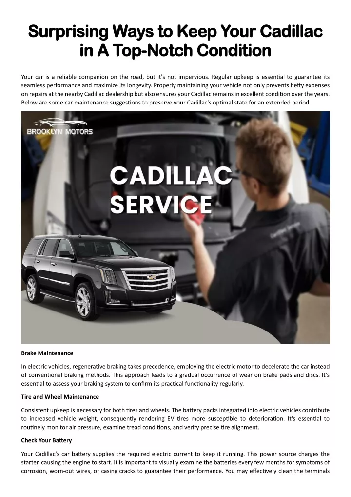 surprising ways to keep your cadillac surprising