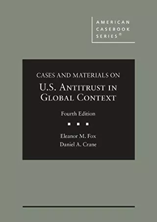 Read PDF  Cases and Materials on U.S. Antitrust in Global Context (American Casebook
