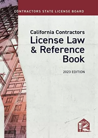 [PDF] California Contractors License Law & Reference Book 2023 Edition [LATEST
