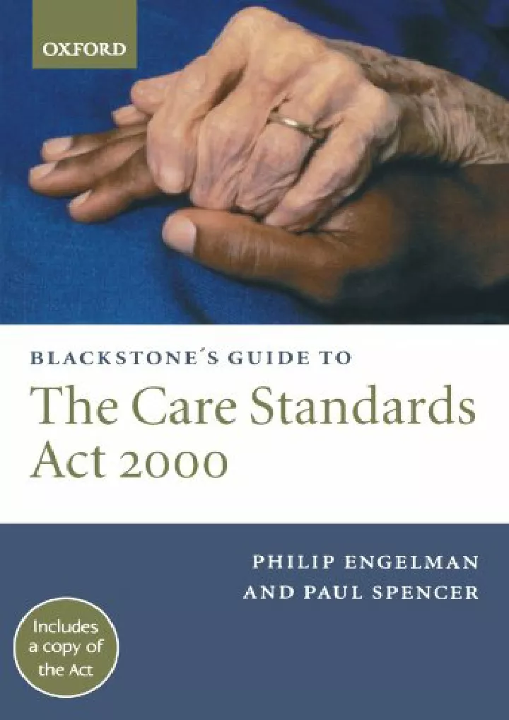 PPT - Read Online Blackstone's Guide To The Care Standards Act 2000 ...