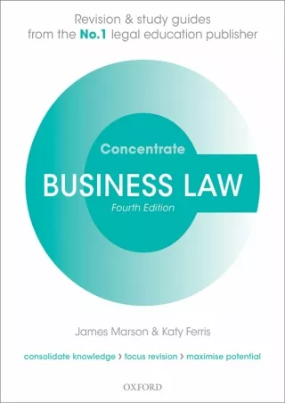 Read Ebook Pdf Business Law Concentrate: Law Revision and Study Guide