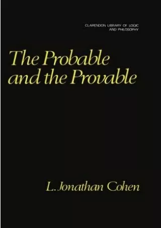 [Ebook] The Probable and the Provable (Clarendon Library of Logic and Philosophy)