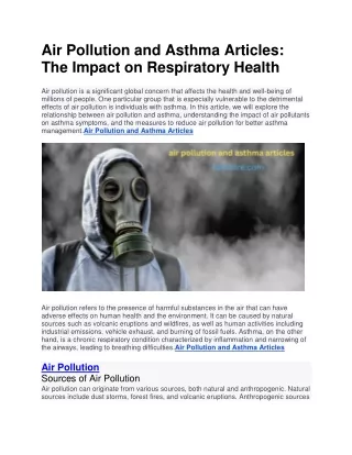 Air Pollution and Asthma Articles