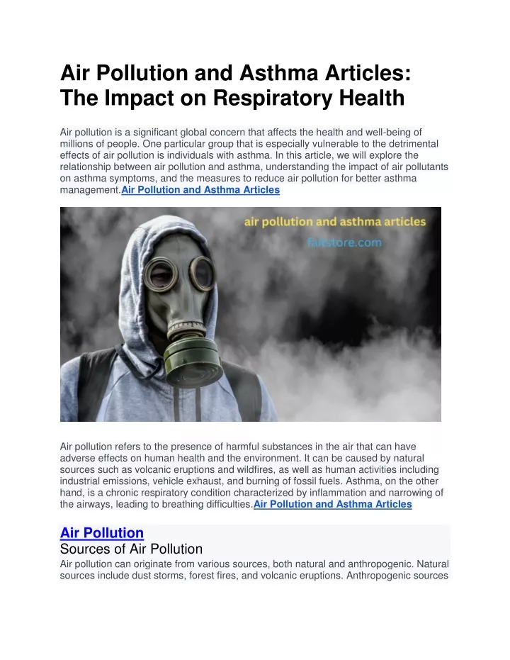 air pollution and asthma articles the impact