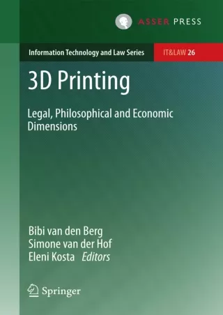 [PDF] 3D Printing: Legal, Philosophical and Economic Dimensions (Information