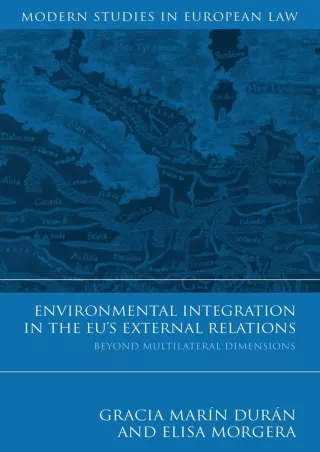Epub Environmental Integration in the EU's External Relations: Beyond Multilateral
