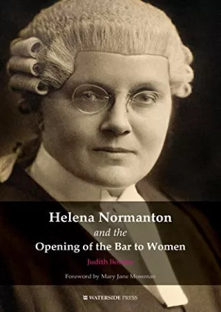 Read Book Helena Normanton and the Opening of the Bar to Women