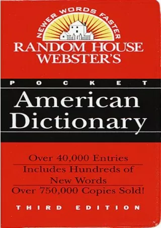 Read Book Random House Webster's Pocket American Dictionary: Third Edition