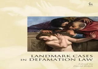 (PDF) Landmark Cases in Defamation Law Kindle