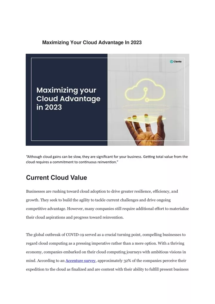 maximizing your cloud advantage in 2023