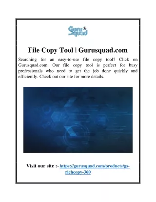 File Copy Tool | Gurusquad.com