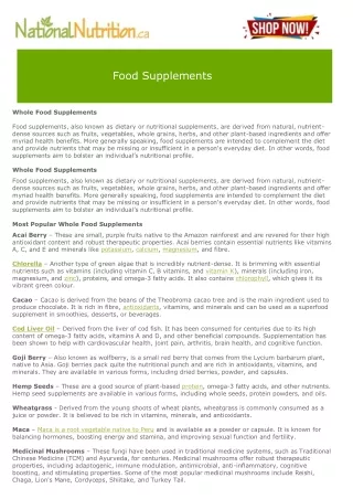 food supplements