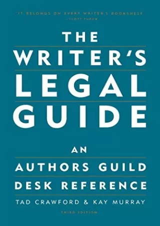 Download [PDF] The Writer's Legal Guide: An Authors Guild Desk Reference