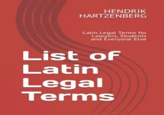 (PDF) List of Latin Legal Terms: Latin Legal Terms for Lawyers, Students and Eve