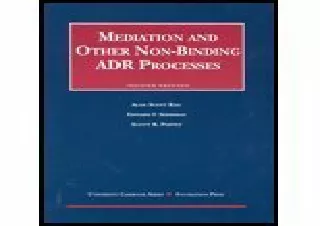 [PDF] Mediation and Other Non Binding Adr Processes (University Casebook) Ipad