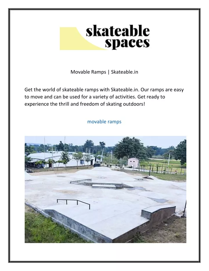 movable ramps skateable in