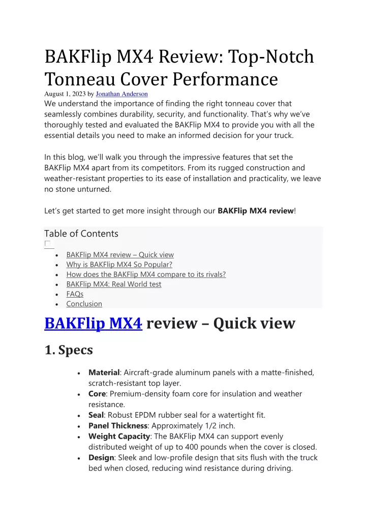 bakflip mx4 review top notch tonneau cover