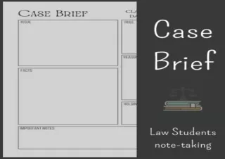 PDF Case Brief Law student note-taking: Law school students note-taking guide Te