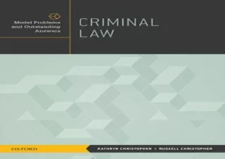 Download Criminal Law: Model Problems and Outstanding Answers Kindle