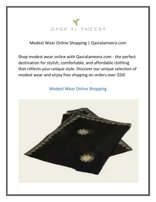 Modest Wear Online Shopping  Qasralameera