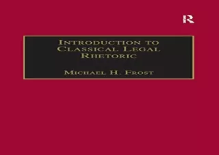 (PDF) Introduction to Classical Legal Rhetoric: A Lost Heritage (Applied Legal P