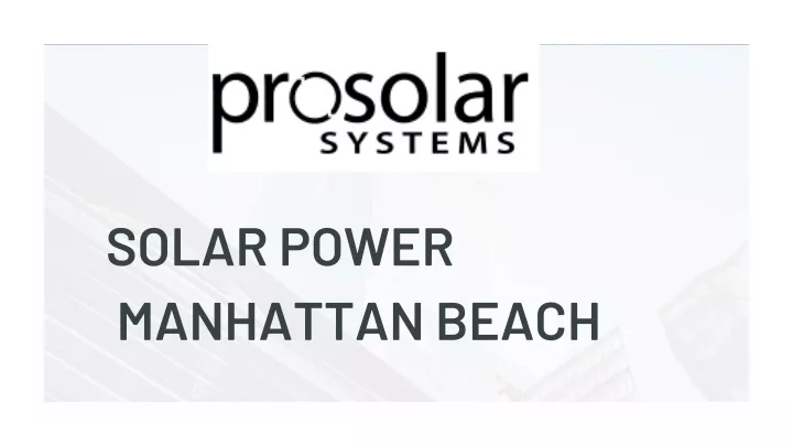 solar power manhattan beach