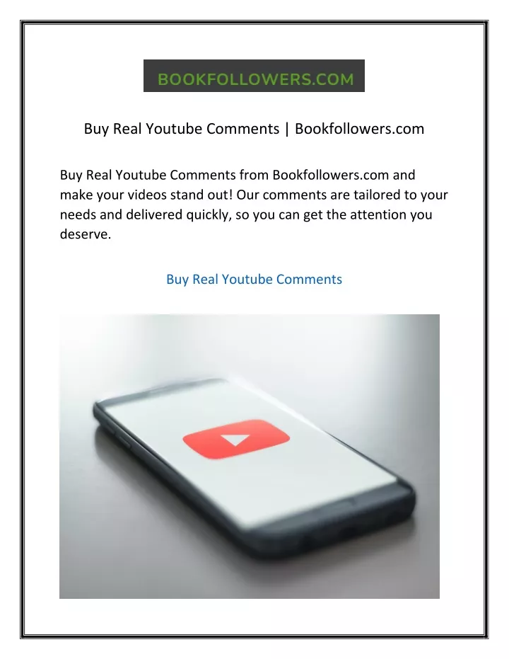 buy real youtube comments bookfollowers com