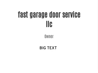 fast garage door service llc