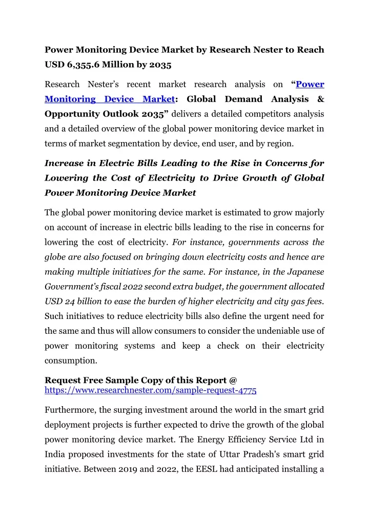 power monitoring device market by research nester