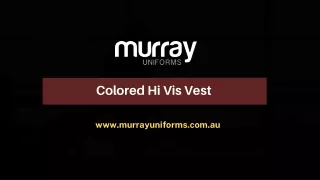Colored Hi Vis Vest - www.murrayuniforms.com.au