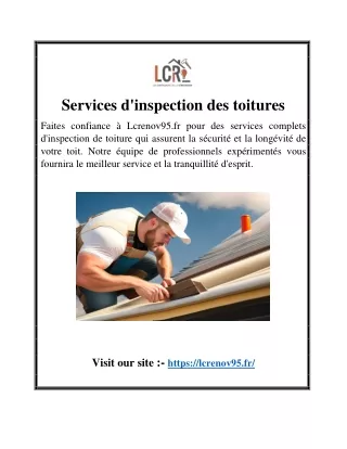 Services d'inspection des toitures