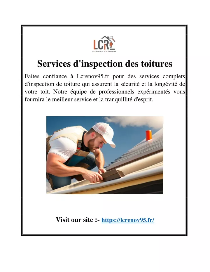 services d inspection des toitures